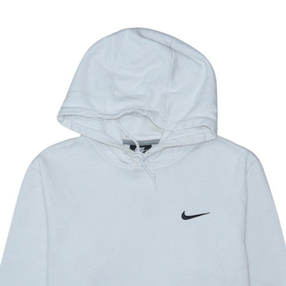 Nike Women’s White Pullover Hoodie Medium Cotton Blend Logo Sweatshirt