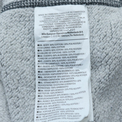 Nike Men's Grey Pullover Hoodie L Regular Fit Fleece Sportswear