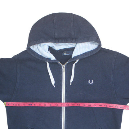 Fred Perry Men's Blue Full Zip Hoodie L Cotton Fleece Sweatshirt