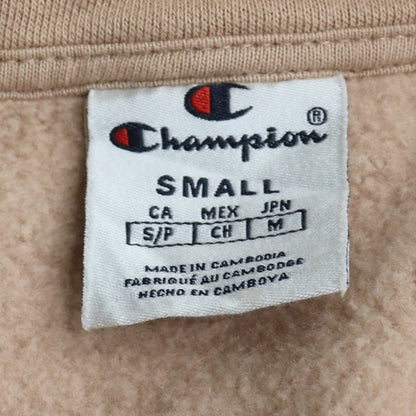 Champion Women Beige Small 1/4 Zip Pullover Sweatshirt Fleece Lined