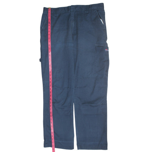 Dickies Men's Navy Cargo Work Trousers Size 36R Cotton Blend