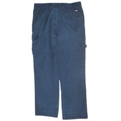Dickies Men's Navy Cargo Work Trousers Size 36R Cotton Blend