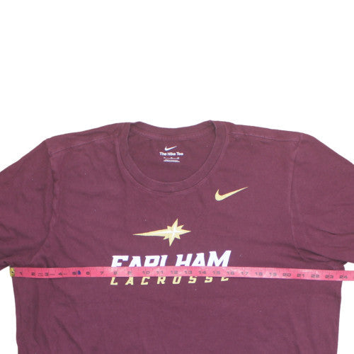 Nike Men's Maroon Earlham Lacrosse Graphic T-Shirt XL Cotton Tee