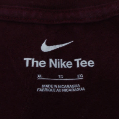 Nike Men's Maroon Earlham Lacrosse Graphic T-Shirt XL Cotton Tee