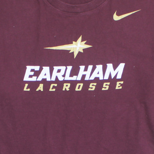 Nike Men's Maroon Earlham Lacrosse Graphic T-Shirt XL Cotton Tee