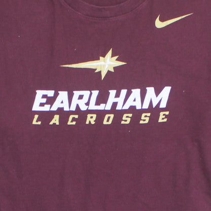 Nike Men's Maroon Earlham Lacrosse Graphic T-Shirt XL Cotton Tee