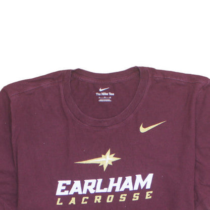 Nike Men's Maroon Earlham Lacrosse Graphic T-Shirt XL Cotton Tee
