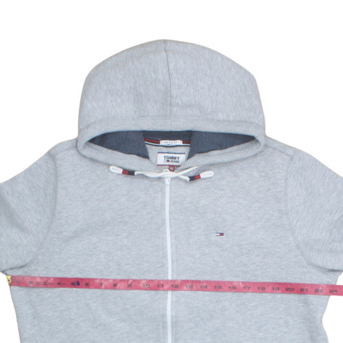 Tommy Jeans Men Grey XL Full Zip Hoodie Regular Fit Jersey Sweatshirt