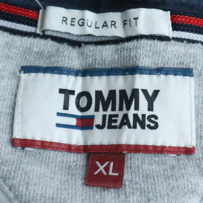 Tommy Jeans Men Grey XL Full Zip Hoodie Regular Fit Jersey Sweatshirt