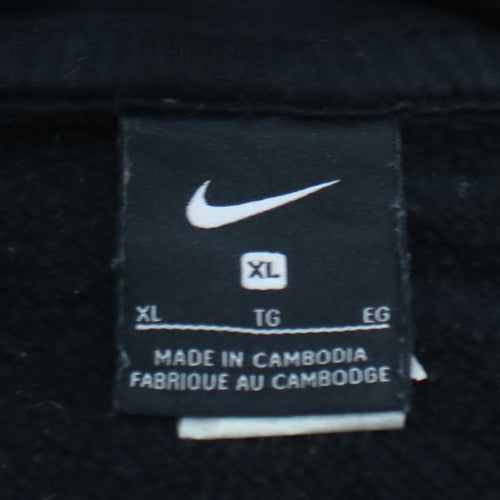 Nike Men's Black XL Pullover Hoodie Cotton Blend Athletic Style