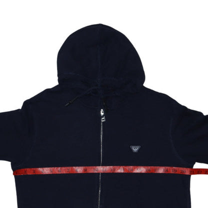 Armani Jeans Men's Black Full Zip Hoodie L Classic Logo Cotton