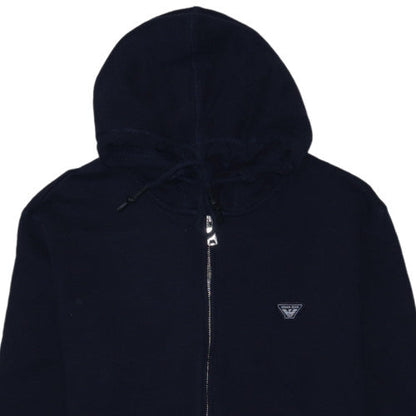Armani Jeans Men's Black Full Zip Hoodie L Classic Logo Cotton