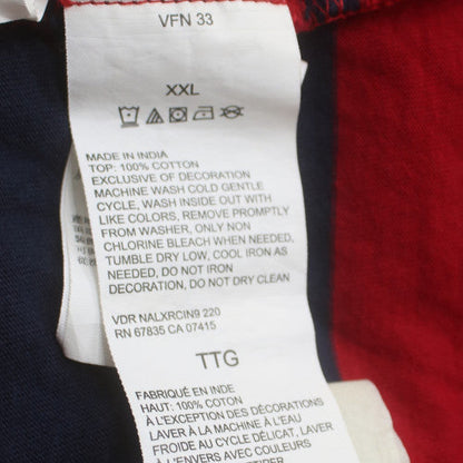 Nautica Men's Red Navy Striped 2XL Cotton Polo Shirt
