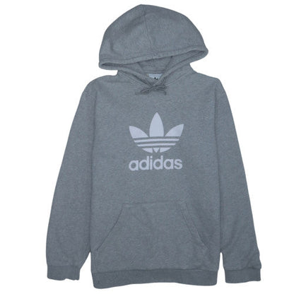 Adidas Men's Grey Pullover Hoodie Size M Sports Fleece Sweatshirt