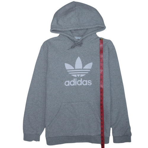 Adidas Men's Grey Pullover Hoodie Size M Sports Fleece Sweatshirt