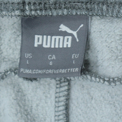 Puma Men’s Grey Jogger Trousers Size L Elastic Waist Cotton Blend