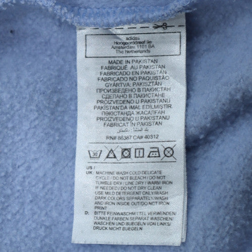 Adidas Womens Blue Pullover Hoodie Size M 12-14 Logo Print