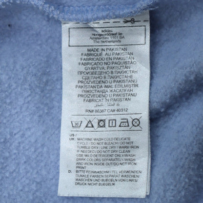 Adidas Womens Blue Pullover Hoodie Size M 12-14 Logo Print
