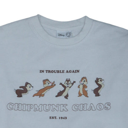 Disney Primark Women Blue Chip 'n' Dale Sweatshirt L Pullover Crew Neck