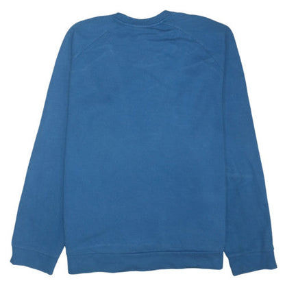 Adidas Men Blue Pullover Sweatshirt L Crew Neck Sports Style