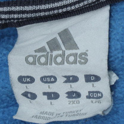 Adidas Men Blue Pullover Sweatshirt L Crew Neck Sports Style