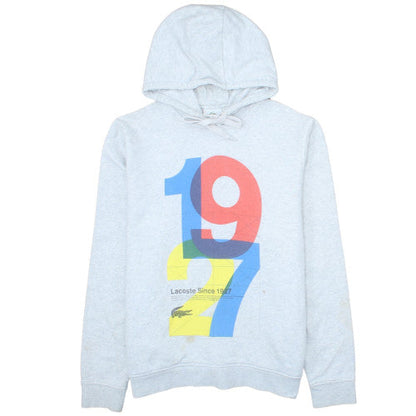 Lacoste Men's Grey Graphic Pullover Hoodie Size XL Sports Style
