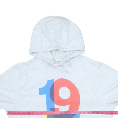 Lacoste Men's Grey Graphic Pullover Hoodie Size XL Sports Style