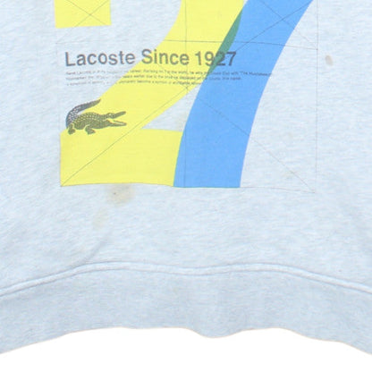 Lacoste Men's Grey Graphic Pullover Hoodie Size XL Sports Style