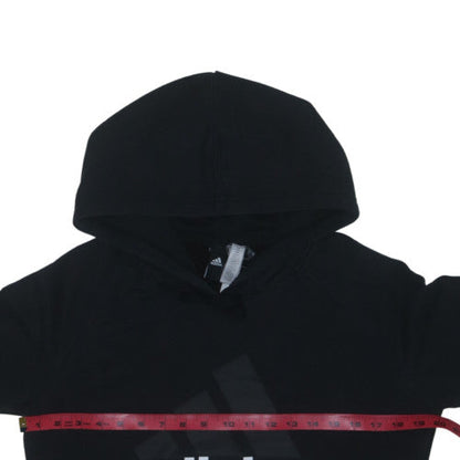 Adidas Womens Black Pullover Hoodie Large Logo Graphic Sweatshirt L