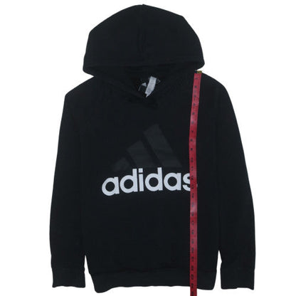 Adidas Womens Black Pullover Hoodie Large Logo Graphic Sweatshirt L