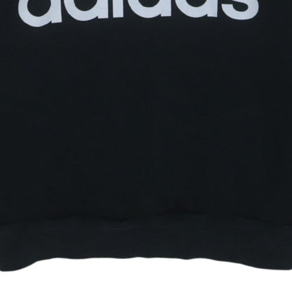 Adidas Womens Black Pullover Hoodie Large Logo Graphic Sweatshirt L