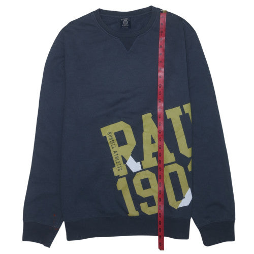 Russell Athletic Men's Blue 2XL Pullover Sweatshirt with Logo Print