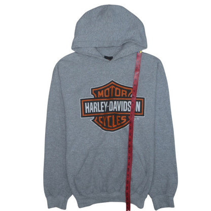 Harley-Davidson Mens Grey Pullover Hoodie L Biker Graphic
