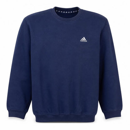 Adidas Men Blue Fleece Pullover Sweatshirt L Sports Vintage