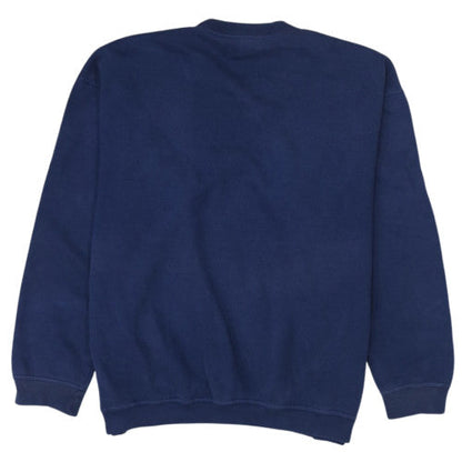 Adidas Men Blue Fleece Pullover Sweatshirt L Sports Vintage