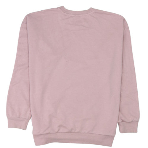 Adidas Women Pink Crew Neck Pullover Sweatshirt M 12-14 Classic Logo