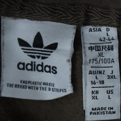 Adidas Womens Brown Pullover Hoodie XL Relaxed Fit Cotton Blend