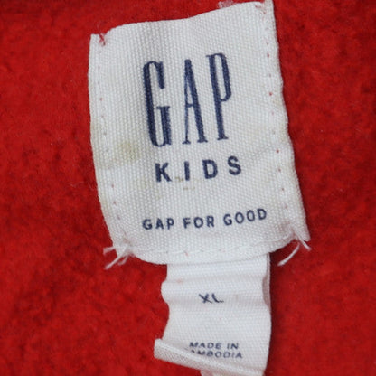 GAP Kids Boys Red Pullover Hoodie XL 12-13 Years Cotton Blend Logo