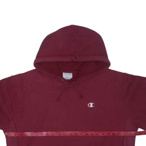 Champion Men's Red Pullover Hoodie L Regular Reverse Weave