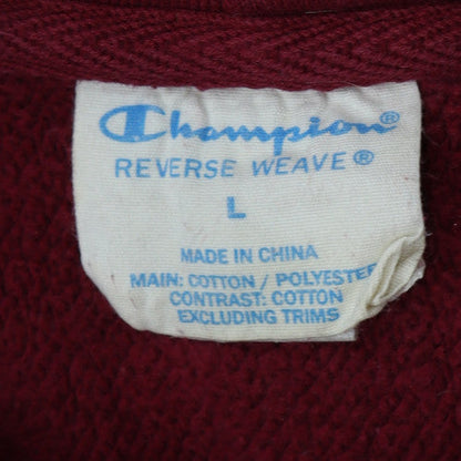 Champion Men's Red Pullover Hoodie L Regular Reverse Weave