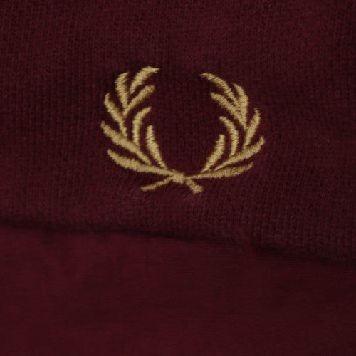 Fred Perry Women's Burgundy Sweatshirt UK 10 Crew Neck Cotton Blend