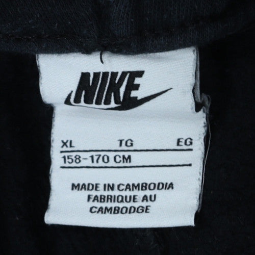 Nike Boys Black XL Jogger Trousers Fleece Elastic Waist Activewear