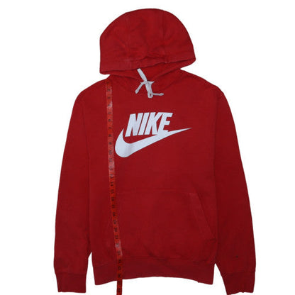 Nike Mens Red Pullover Hoodie Size L Graphic Fleece Sweatshirt