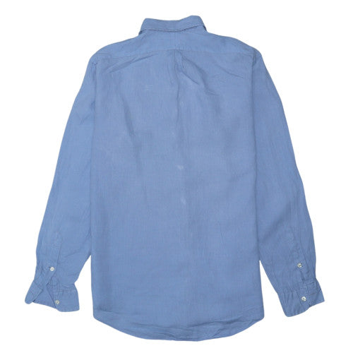Polo Ralph Lauren Men's Blue Linen Long Sleeve Button-Up Shirt M