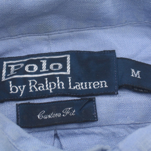 Polo Ralph Lauren Men's Blue Linen Long Sleeve Button-Up Shirt M