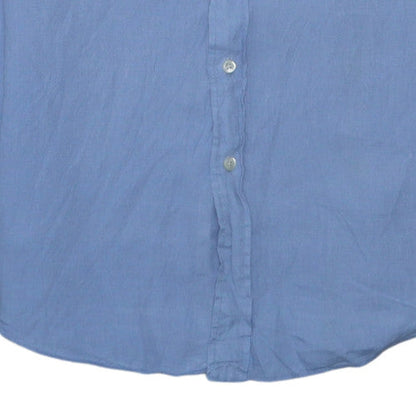 Polo Ralph Lauren Men's Blue Linen Long Sleeve Button-Up Shirt M