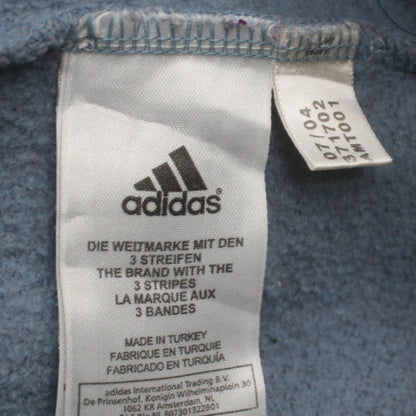 Adidas Mens Blue Fleece Pullover Sweatshirt L Sports Logo Vintage