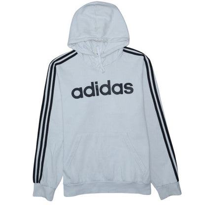 Adidas Men's White Pullover Hoodie L Classic Logo Sports Fleece