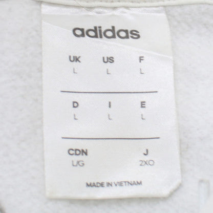 Adidas Men's White Pullover Hoodie L Classic Logo Sports Fleece