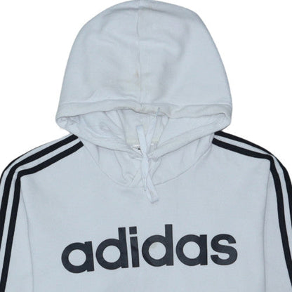 Adidas Men's White Pullover Hoodie L Classic Logo Sports Fleece